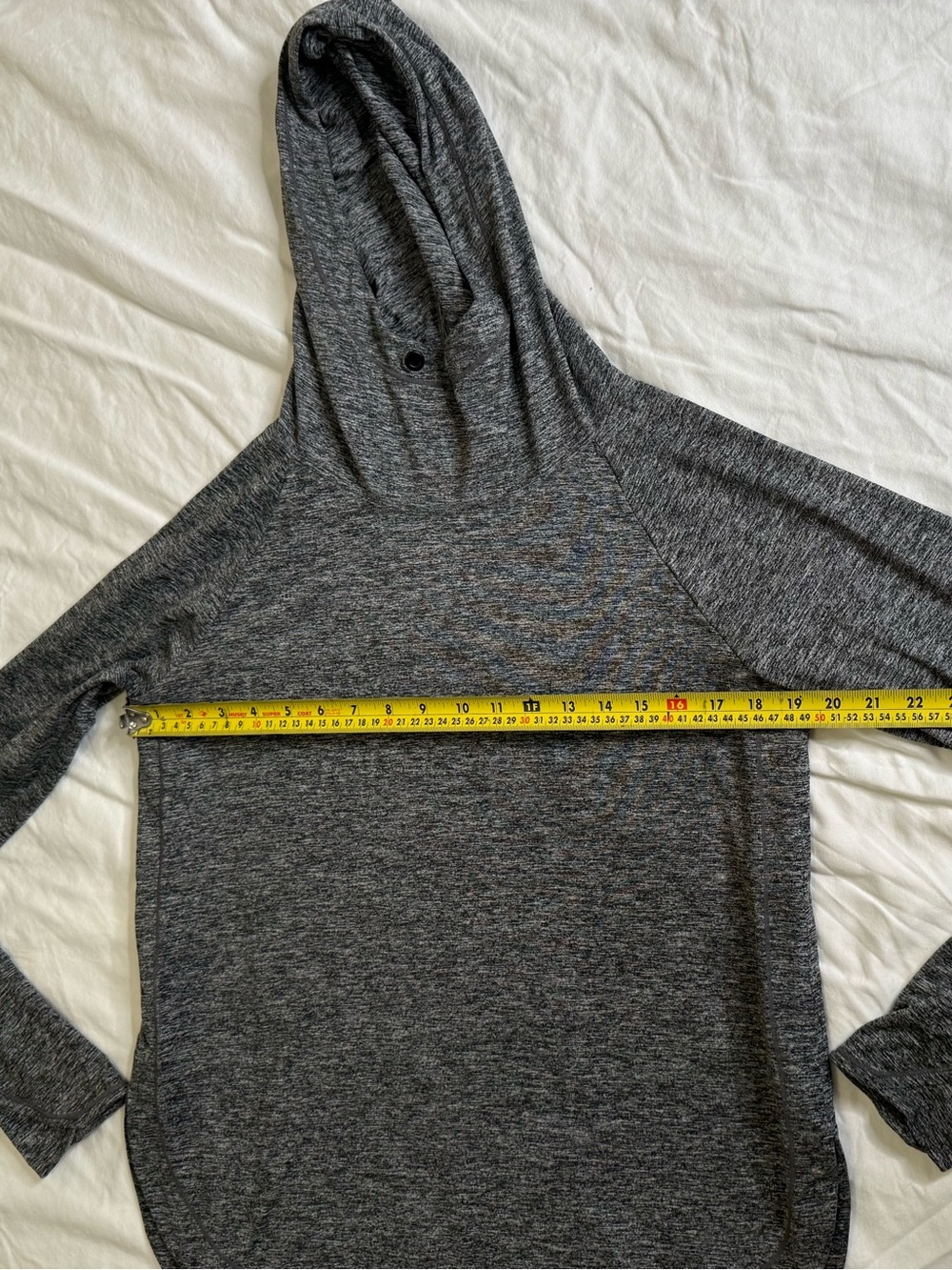 Athleta Gray Marl Face Cover Hoodie Techwear Running Pullover Medium - Picture 10 of 11